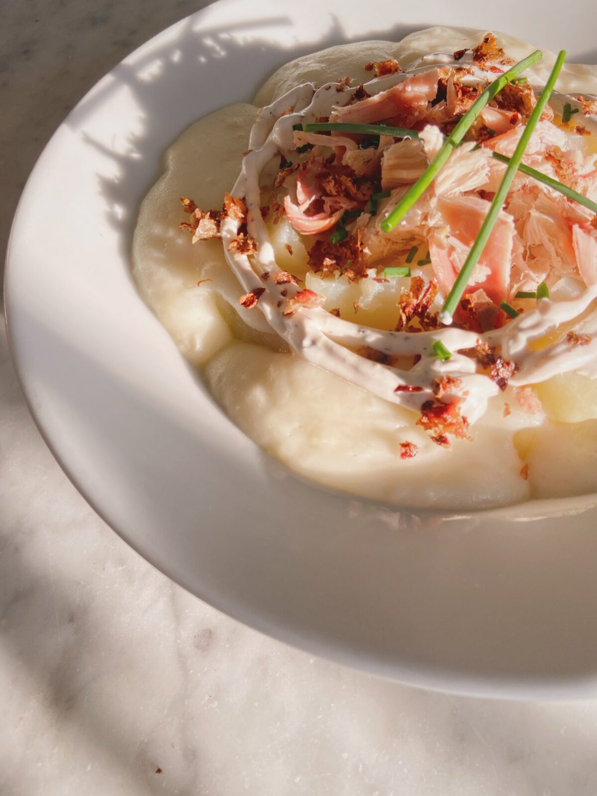 Soup Season Smoky BBQ Stuffed Potato Soup inspired by Big Bob Gibson’s