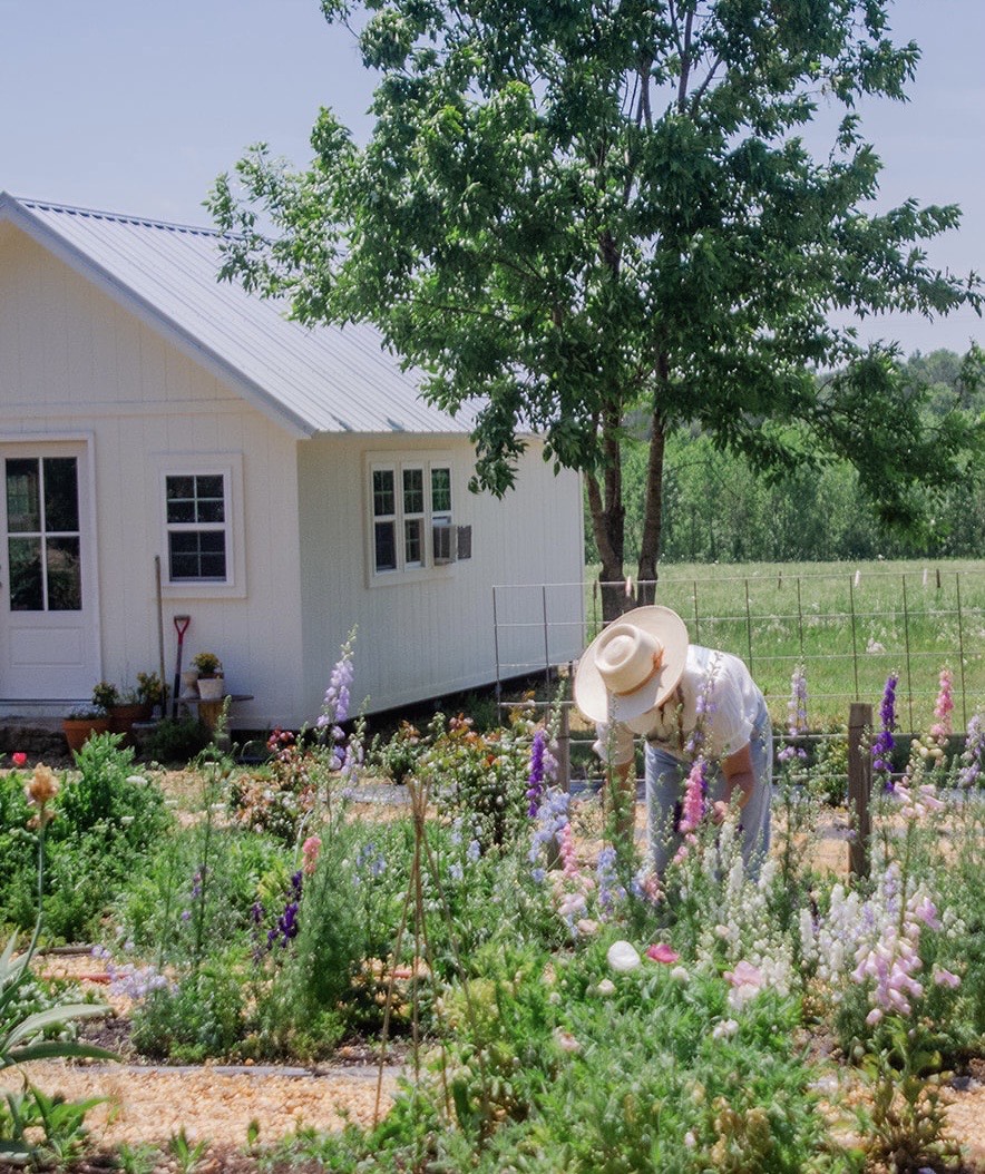 Woman working in her garden