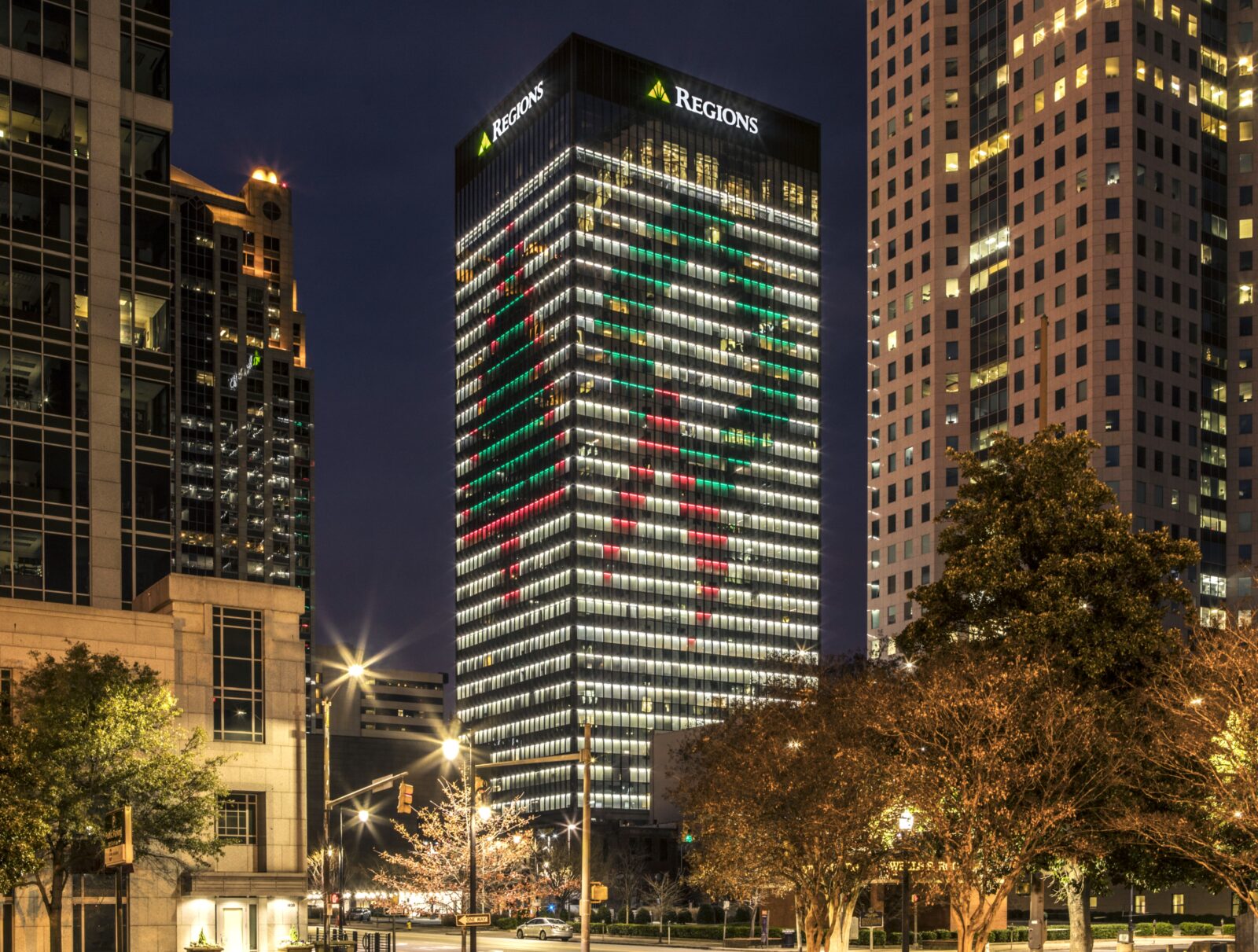 Regions Center with lights