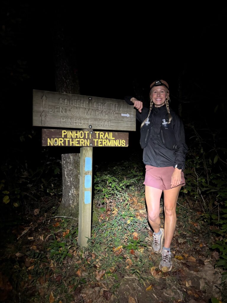 Ashley starting the Pinhoti Trail