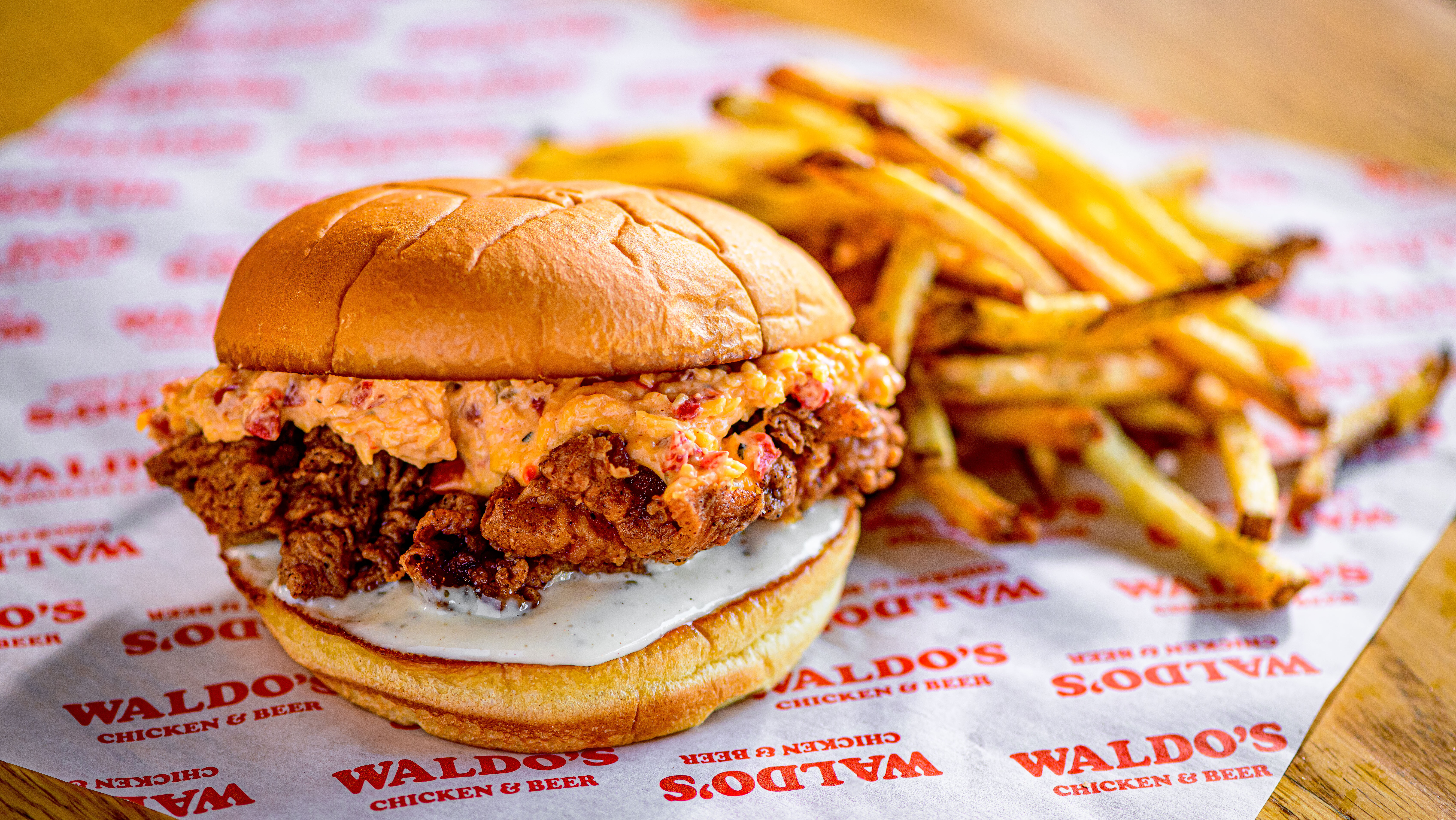 Chicken sandwich and fries