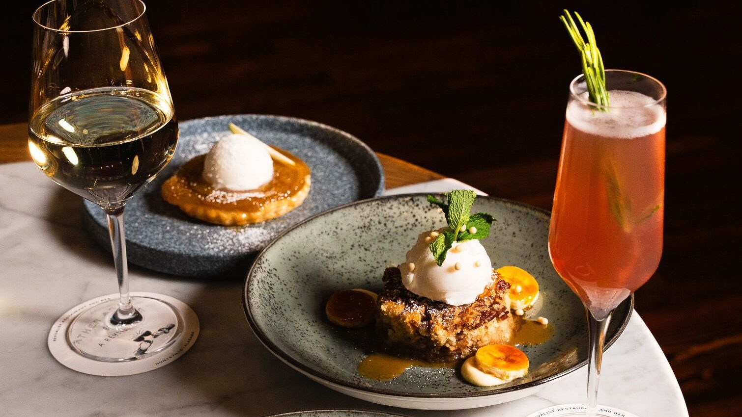 dinner table with drinks