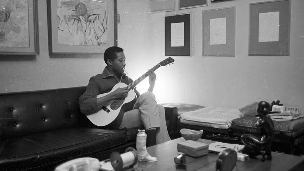 Sam Cooke on guitar
