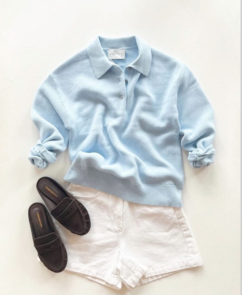 White denim with top