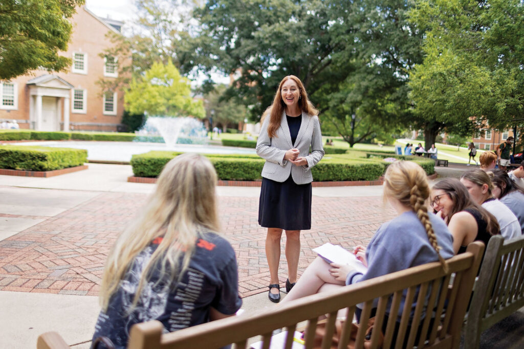 Students on Samford campus