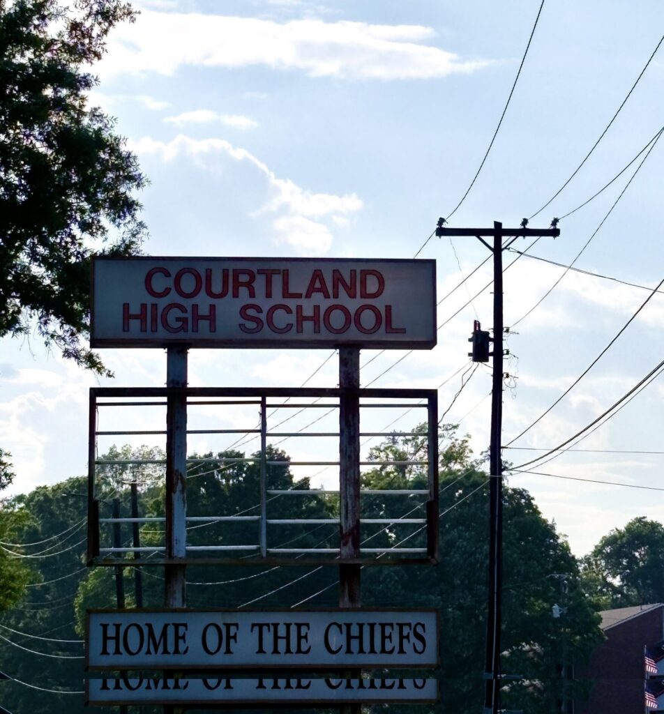 Courtland High School sign