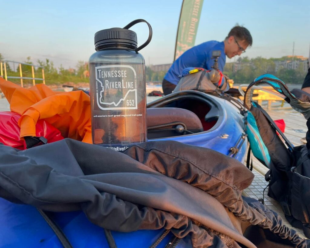 TJ Johnson packing his kayak