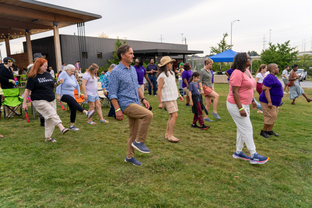 Line dancing at Jones Valley