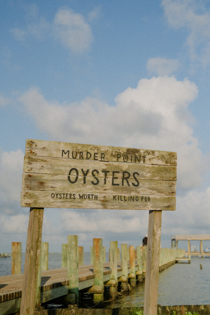 Murder Point Oysters sign