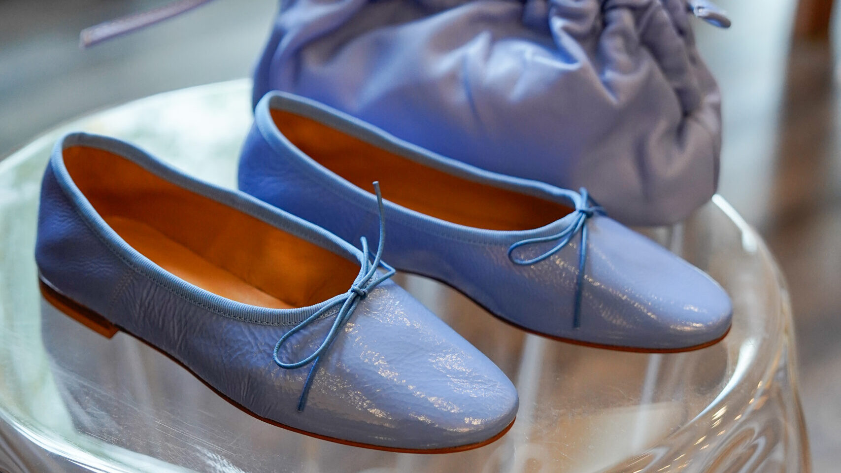 Blue ballet flats