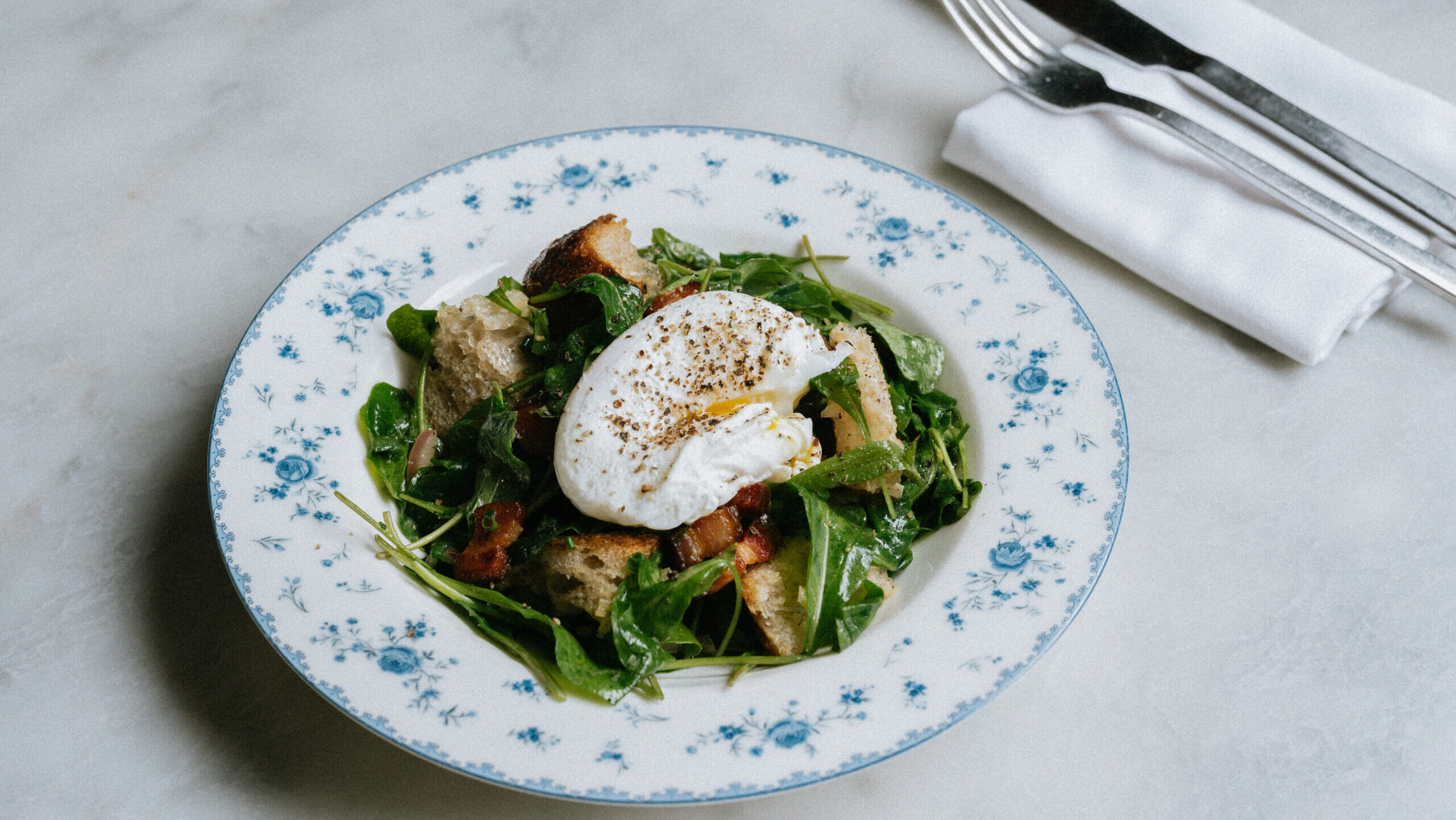Poached egg on plate