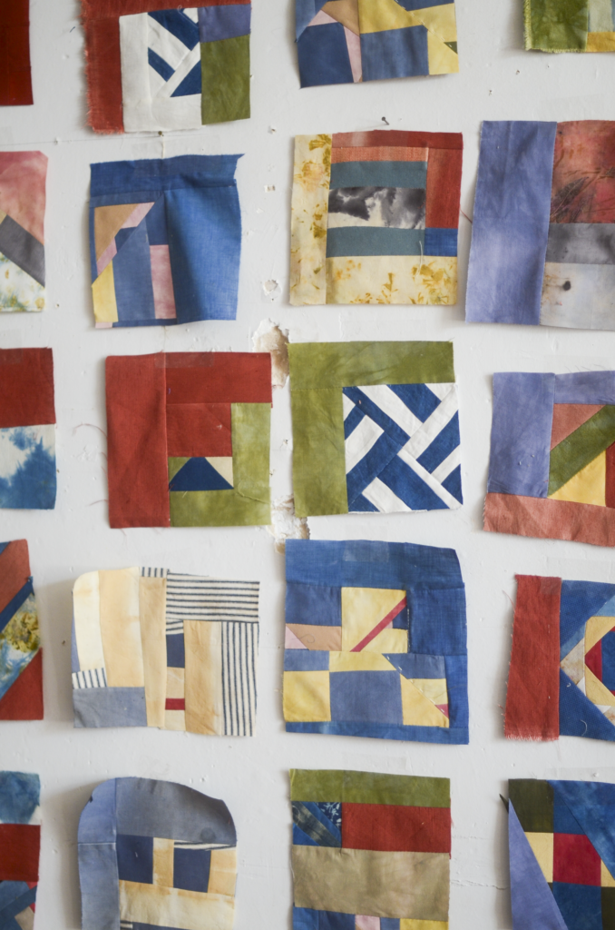 Hand sewn quilt textiles by Aaron Sanders Head