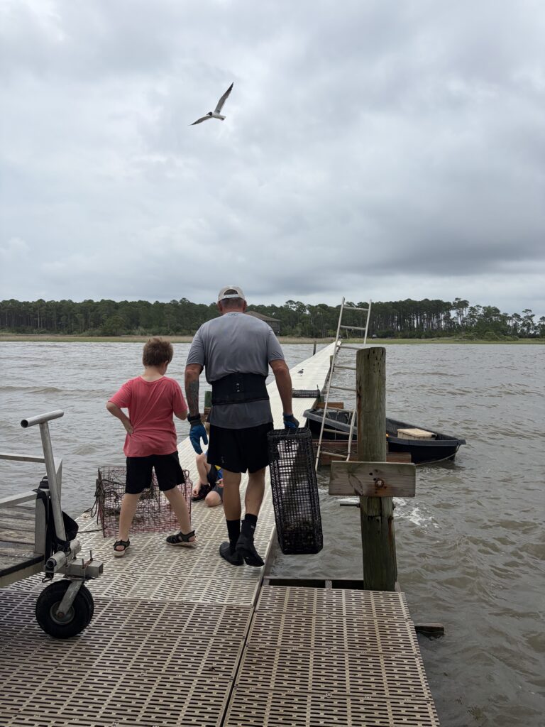 Hugo McClure taking us out on the pier