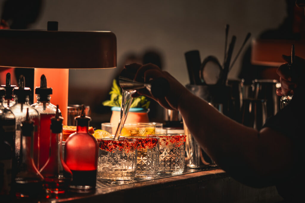 cocktails action shot